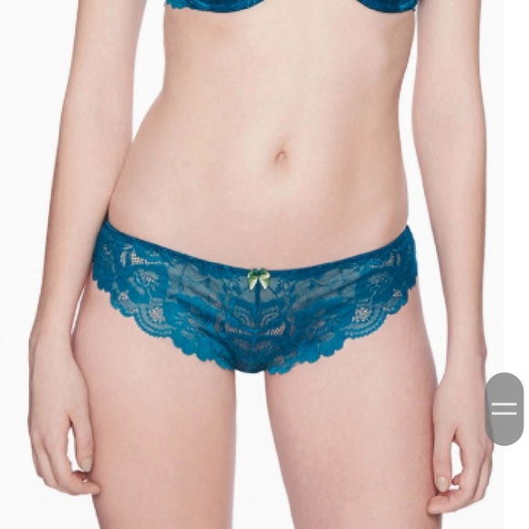 Peacock Teal Lace Tanga - Picture 1 of 3